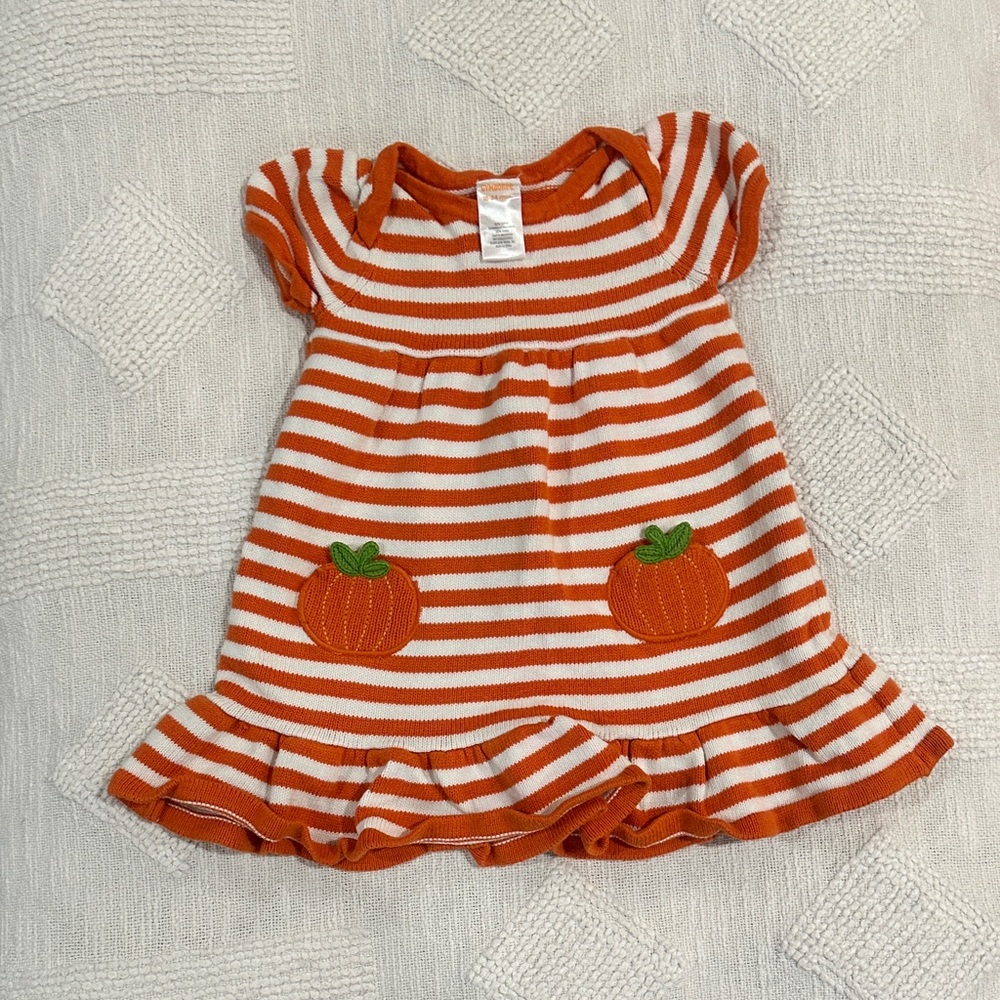 Gymboree Orange and White Striped Baby Dress